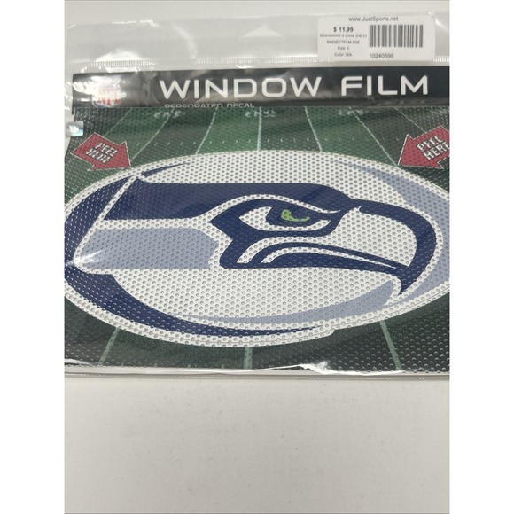 NEW NFL Seattle Seahawks 8" Oval Die Cut Perforated Decal Window Film Football - Picture 3 of 7